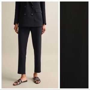NWT. Massimo Dutti Black Crepe Trousers. Size 2.